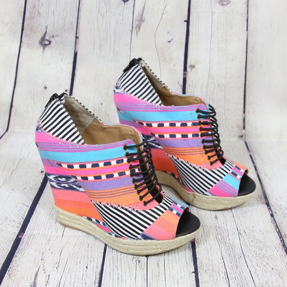 Chinese Laundry Shoes - Chinese Laundry Make My Day Tribal Stripe Wedges